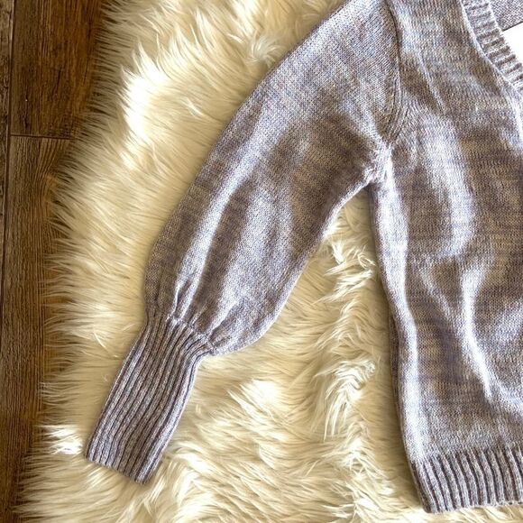 Kensie Lavender Metallic Faux Wrap Sweater - Picture 8 of 11